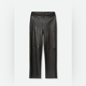 Jarbo Caterina Ankle Straight Leg Pant in Grey Stretch Leather Size 34 US 6